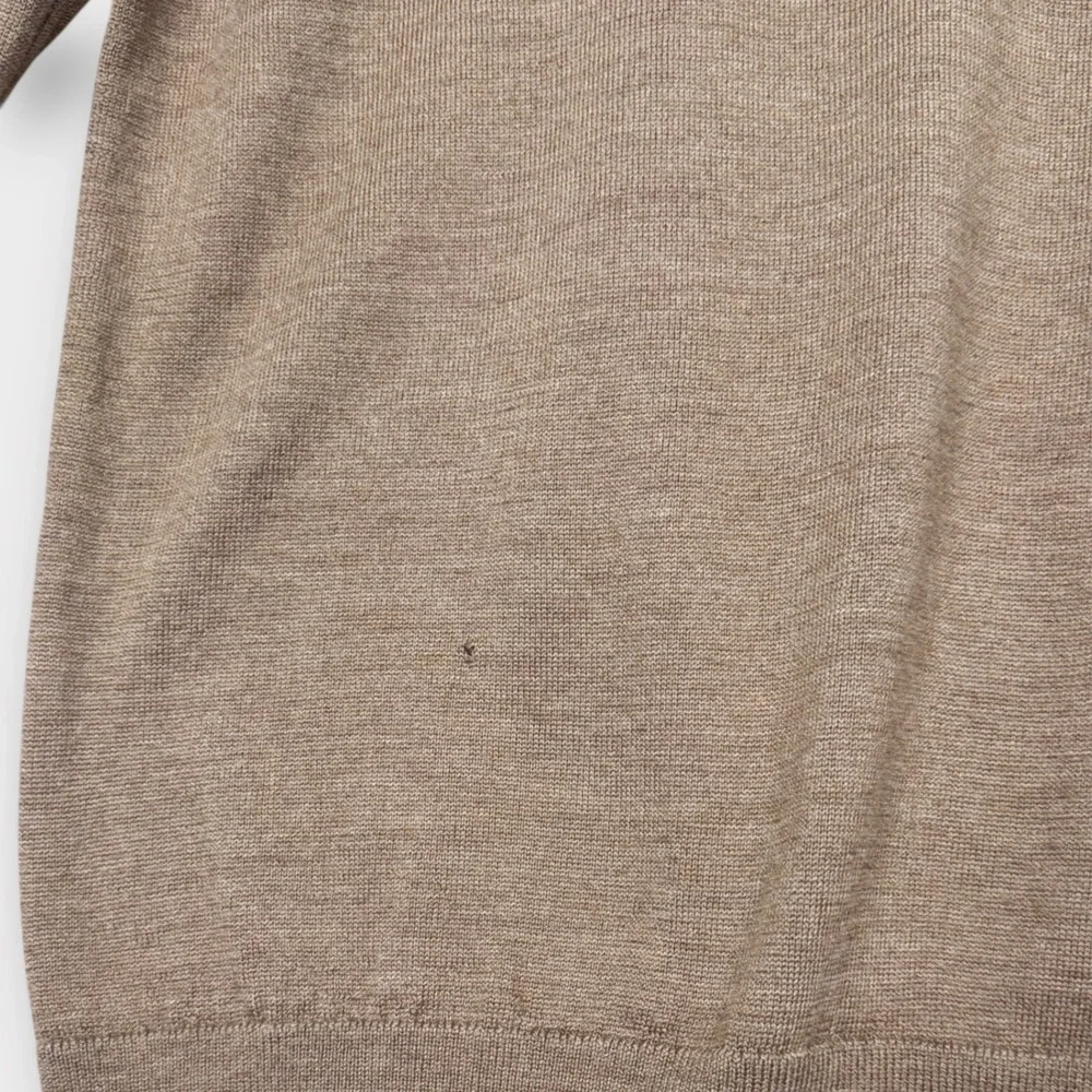 Banana Republic Mens Merino Wool Sweater M Taupe Brown Baruffa Italian Yarn Knit